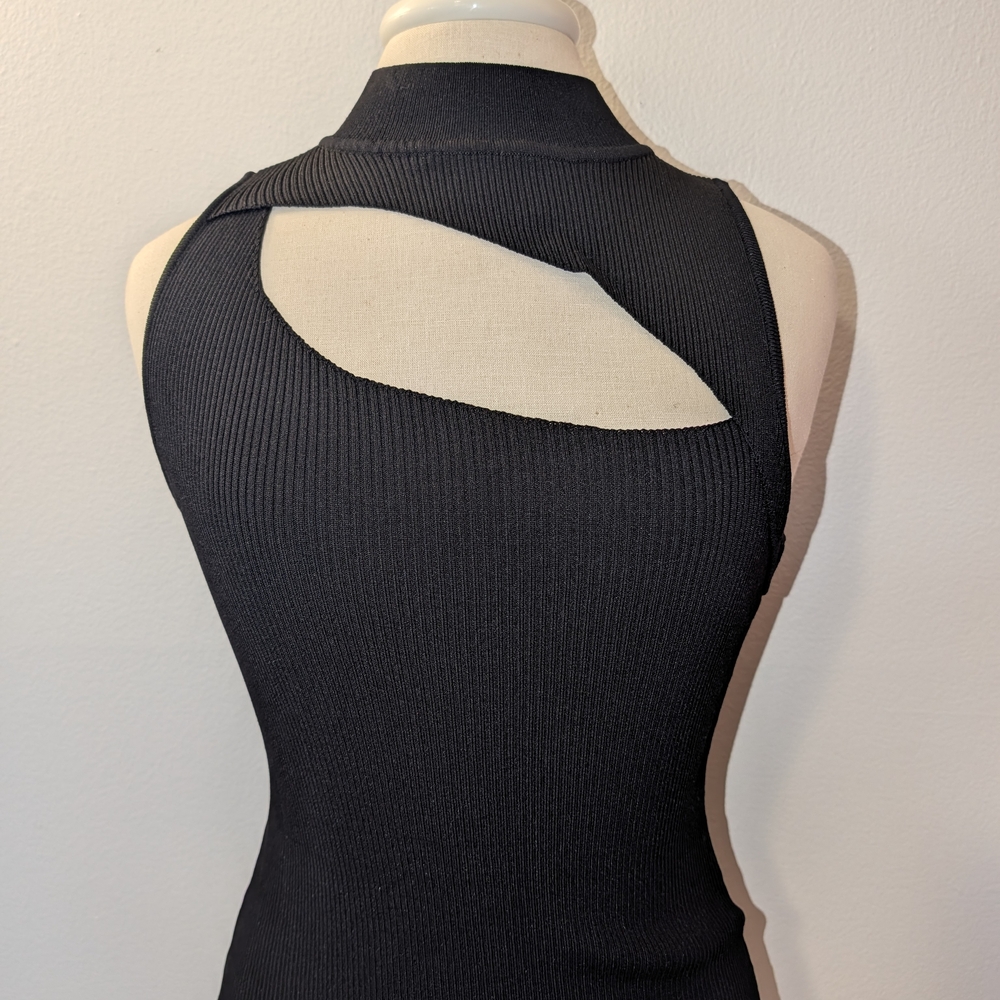 Princess Polly Black Cutout Mockneck Sleeveless Top Bodysuit